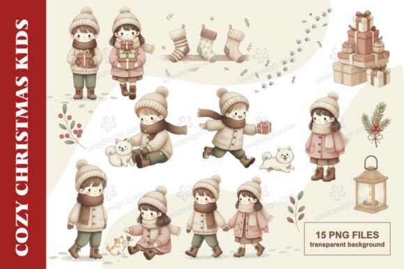 Cozy Christmas Kids Clipart & Illustrations Review