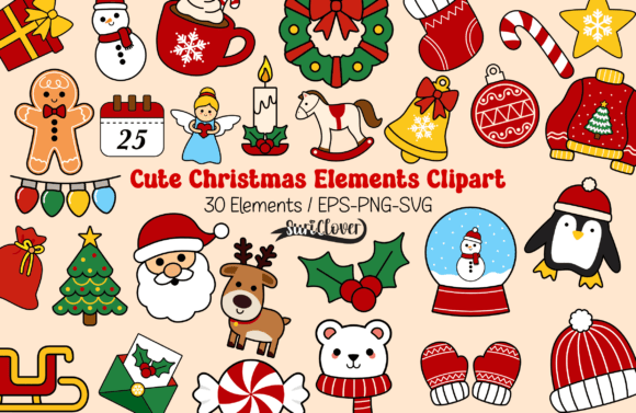 Cute Christmas Elements Clipart Set: A Designer’s Review