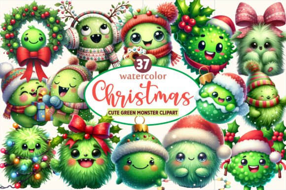 Cute Green Christmas Monster Clipart: Designer Review