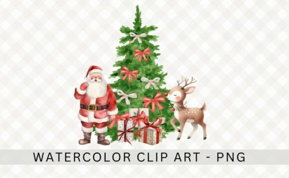 Cute Santa Reindeer Christmas Tree PNG Review