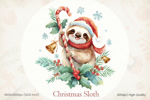 Cute Watercolor Christmas Sloth PNG: A Designer’s Review