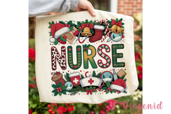 Festive Nurse Christmas PNG Clipart: Illustrations