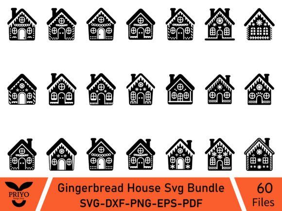 Gingerbread House SVG Bundle: Festive Illustrations