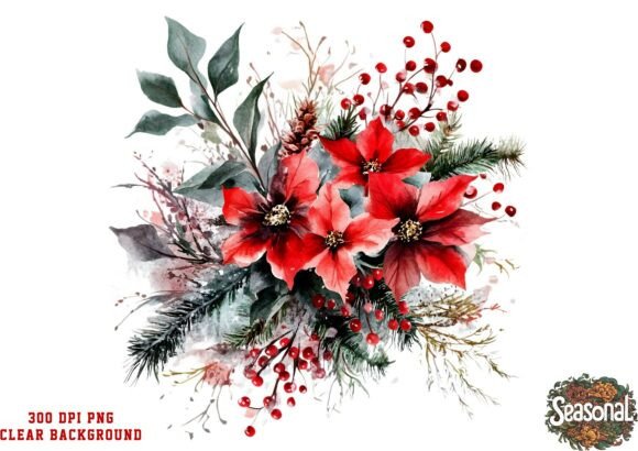 Red Bloom Christmas Bouquet PNG Review