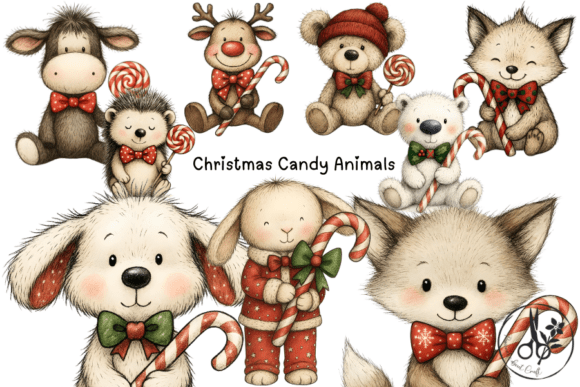 Review: Christmas Candy Animals Clipart Illustrations