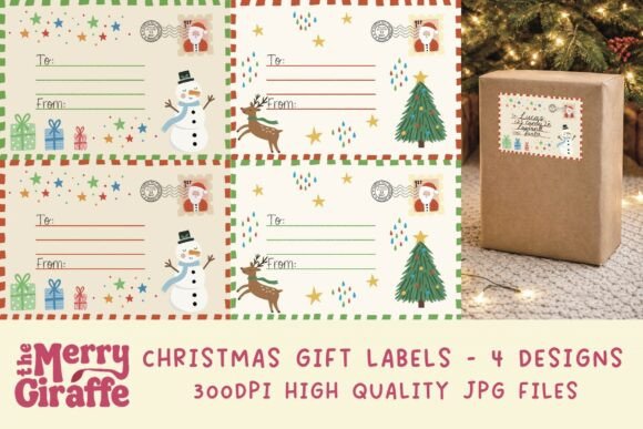 Review: Christmas Gift Tag Label Templates & Illustrations