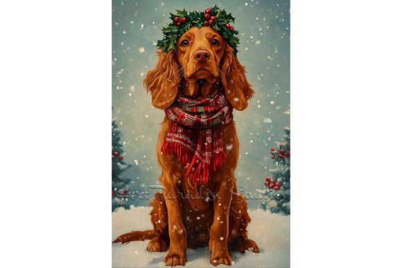 Review: Christmas Irish Red Setter Winter Art