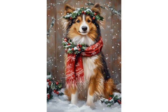 Review: Christmas Rough Collie Snow Wall Art Design