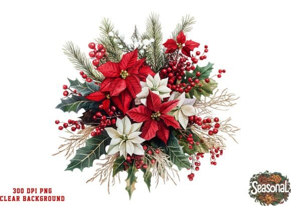 Review: Red Ribbon Christmas Bouquet PNG for Embroidery