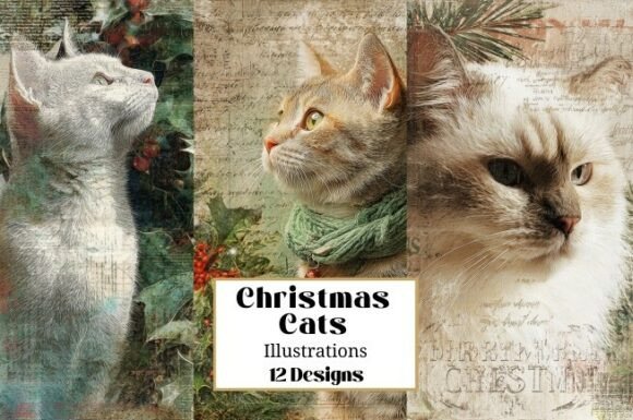 Reviewing 12 Christmas Cat Illustrations