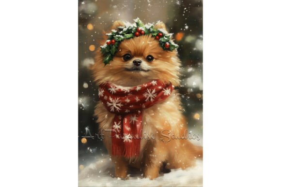 Reviewing Christmas Pomeranian Dog Snow Wall Art Illustrations
