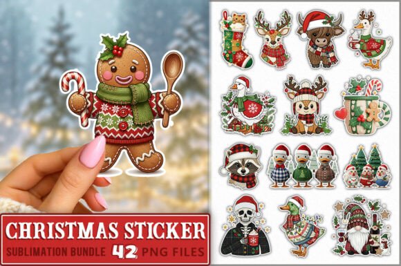 Reviewing Christmas Preppy Sticker PNG Bundle Illustrations