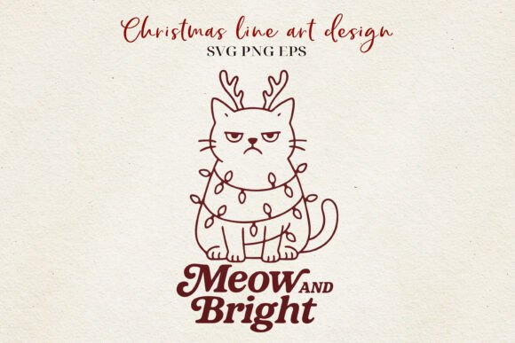 Reviewing the Christmas Cat Line Art Grumpy Cat SVG
