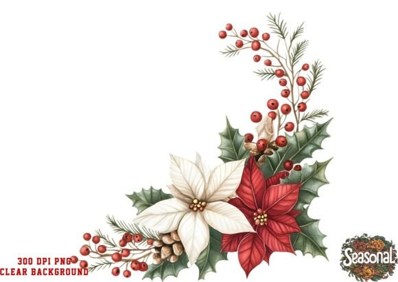 Reviewing White Bloom Christmas Corner Clipart for Stitchers