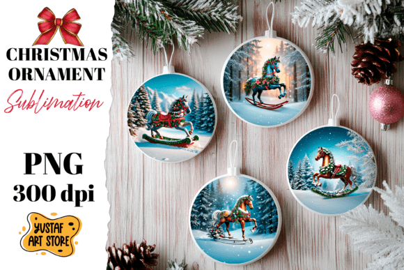 Rocking Horse Ornament: Festive Illustrations