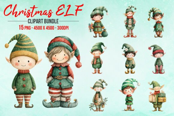 Watercolor Christmas Elf Clipart Bundle Review